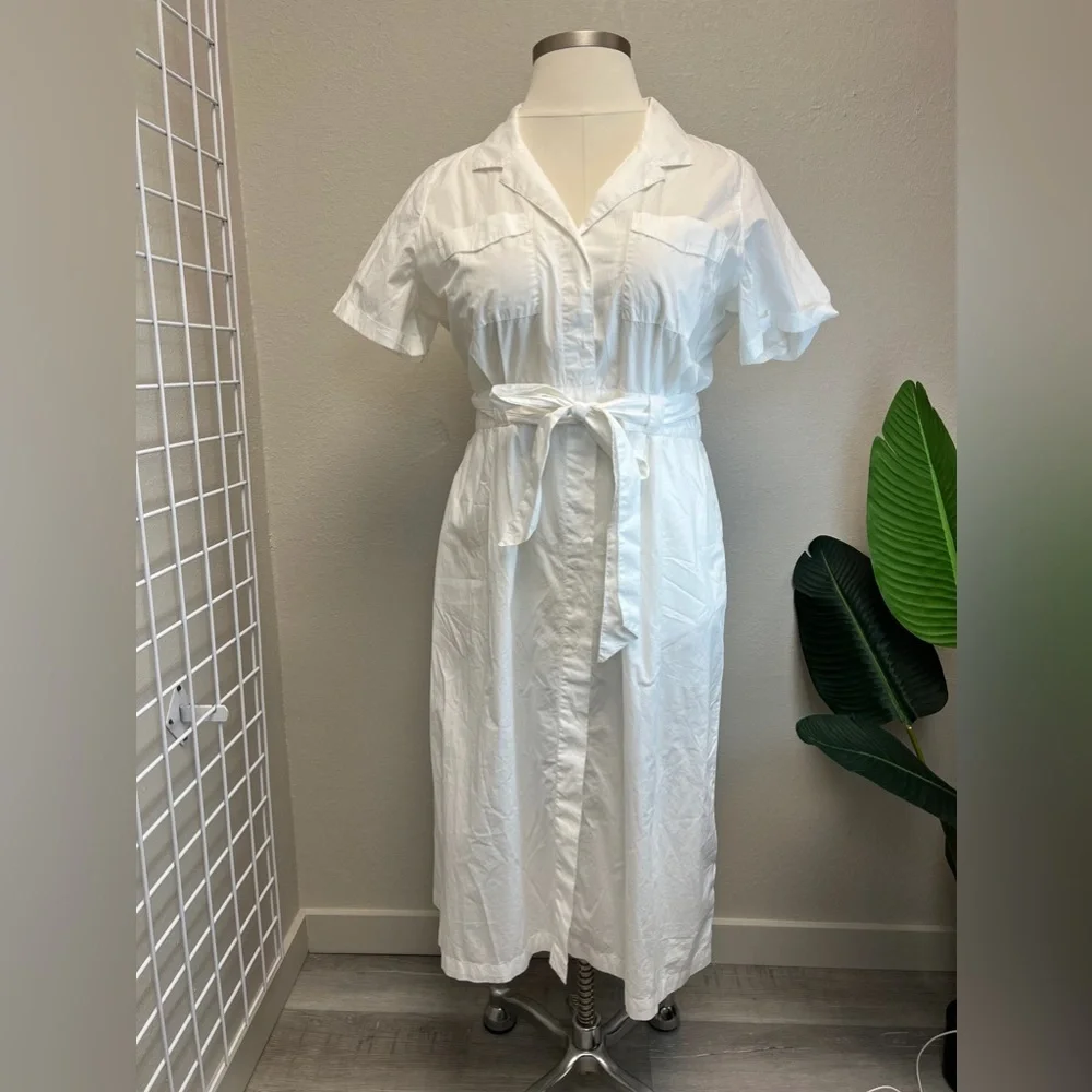 J. Crew Premium Patch Pocket Cotton Shirtdress - NEW - fits like Size 14/16